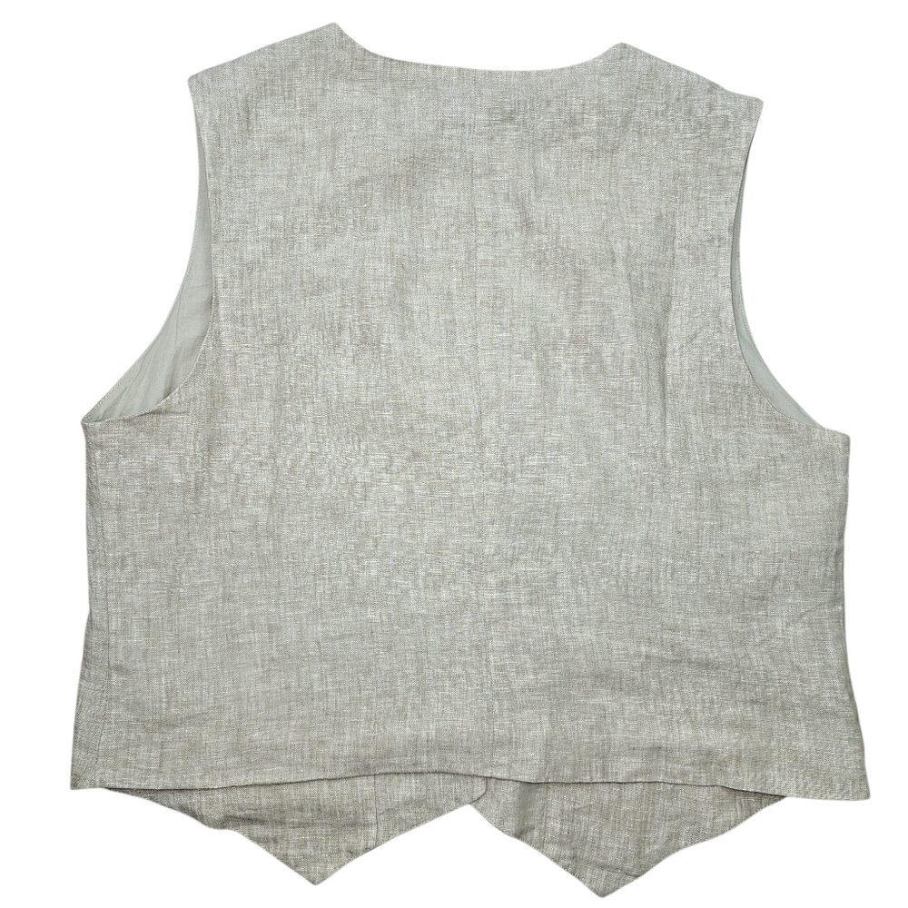 Quince 100% European Linen Button Down Vest In L - Picture 5 of 10